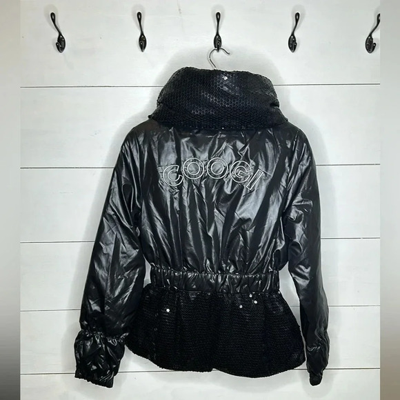 COOGI Black Sequins Winter Jacket Coat - Size Medium - Picture 1 of 13